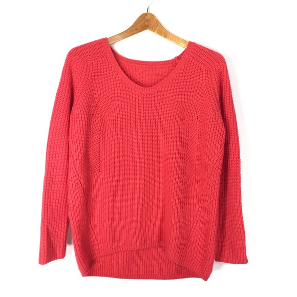 TOPSHOP Women's Coral Orange Soft Slouchy Knitted Sweater UK10/ US 6 - Picture 1 of 8